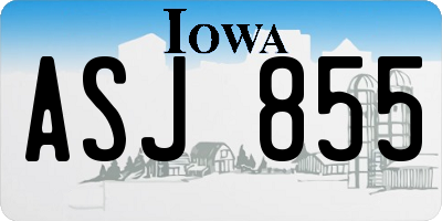 IA license plate ASJ855