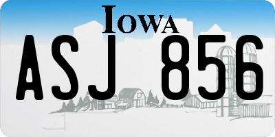 IA license plate ASJ856