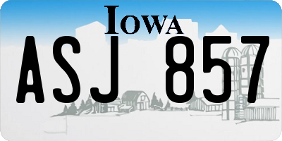 IA license plate ASJ857