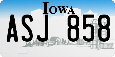 IA license plate ASJ858