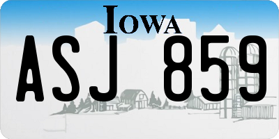 IA license plate ASJ859