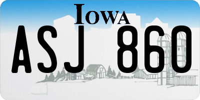 IA license plate ASJ860