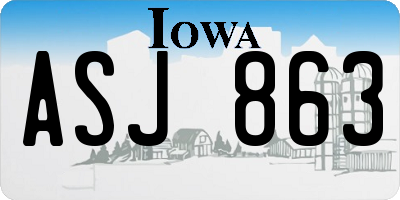 IA license plate ASJ863