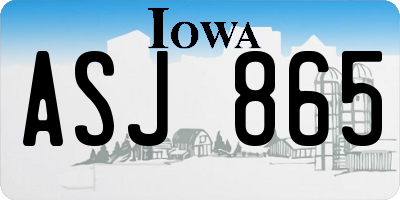 IA license plate ASJ865