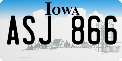 IA license plate ASJ866