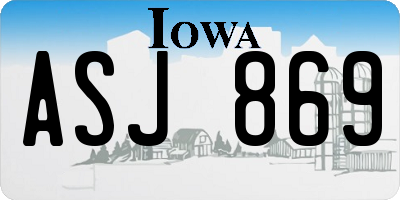 IA license plate ASJ869