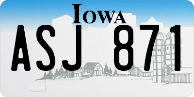 IA license plate ASJ871