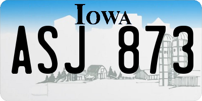 IA license plate ASJ873