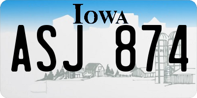 IA license plate ASJ874