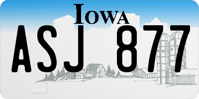 IA license plate ASJ877