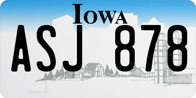 IA license plate ASJ878