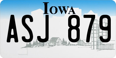 IA license plate ASJ879