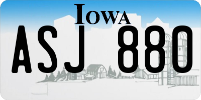 IA license plate ASJ880