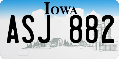 IA license plate ASJ882