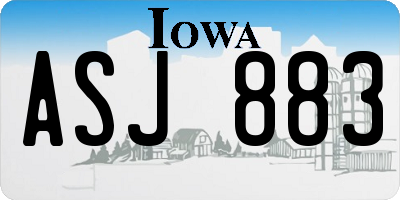 IA license plate ASJ883