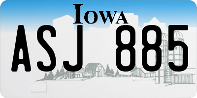 IA license plate ASJ885