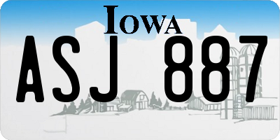 IA license plate ASJ887