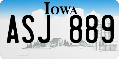 IA license plate ASJ889