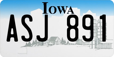 IA license plate ASJ891