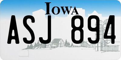 IA license plate ASJ894