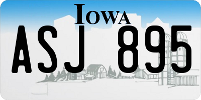 IA license plate ASJ895