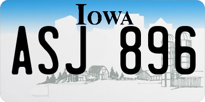 IA license plate ASJ896