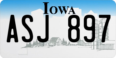 IA license plate ASJ897