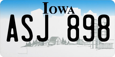 IA license plate ASJ898