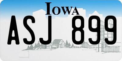 IA license plate ASJ899