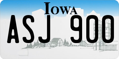 IA license plate ASJ900