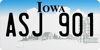 IA license plate ASJ901