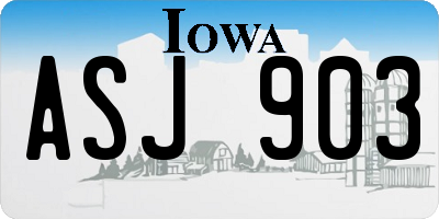 IA license plate ASJ903