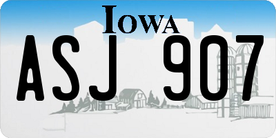 IA license plate ASJ907