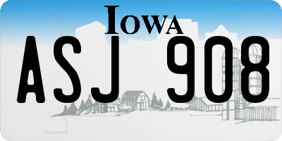 IA license plate ASJ908