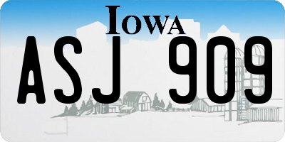 IA license plate ASJ909