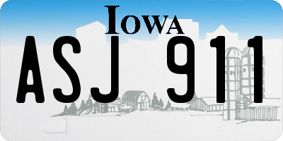 IA license plate ASJ911