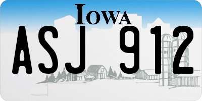 IA license plate ASJ912