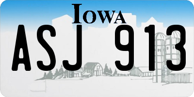 IA license plate ASJ913