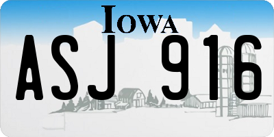 IA license plate ASJ916