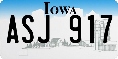 IA license plate ASJ917