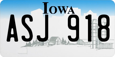 IA license plate ASJ918