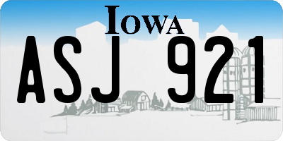 IA license plate ASJ921