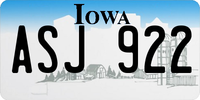 IA license plate ASJ922