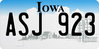 IA license plate ASJ923