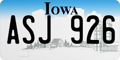 IA license plate ASJ926