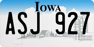 IA license plate ASJ927