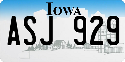 IA license plate ASJ929