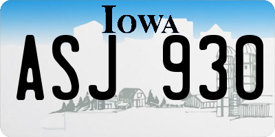 IA license plate ASJ930