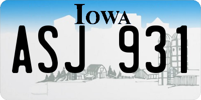 IA license plate ASJ931
