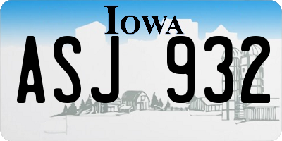 IA license plate ASJ932